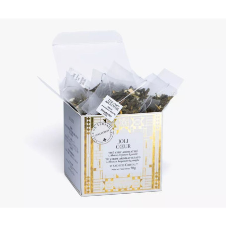Thé Vert Parfumé Joli Cœur - 25 Sachets Cristal