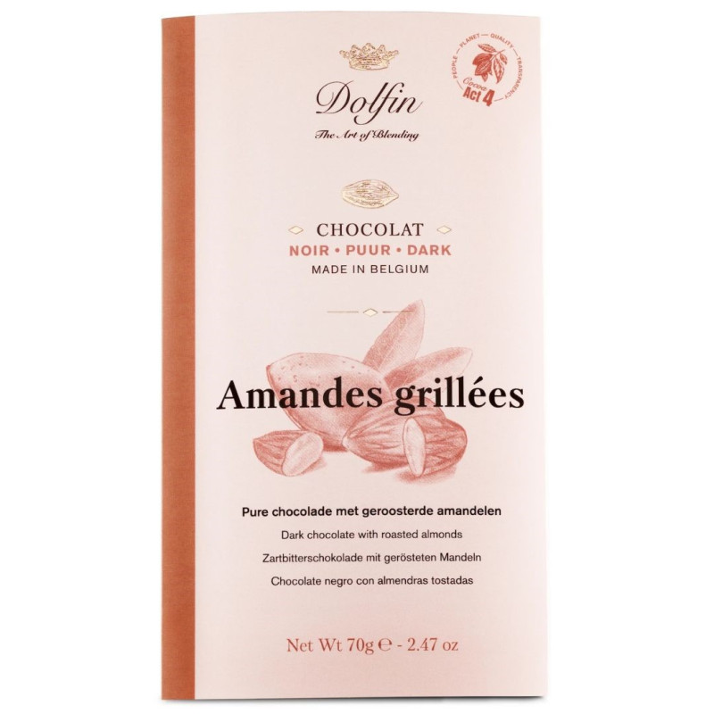 Tablette Noir - Amandes Grillées - Dolfin Tablette Noir - Amandes Grillées - Dolfin