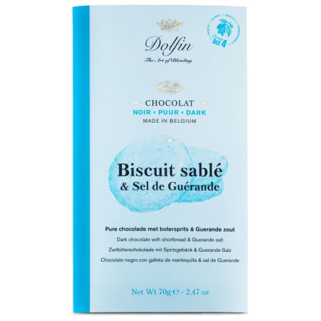 Tablette Noir - Biscuit Sablé et Sel de Guérande - Dolfin