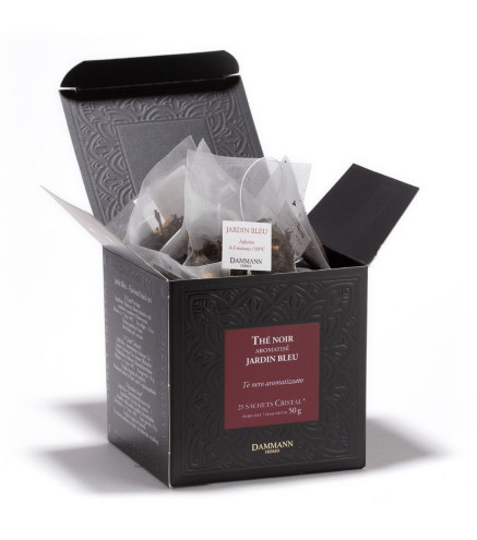 Thé Noir Parfumé Jardin Bleu - 25 Sachets Cristal Dammann Frères