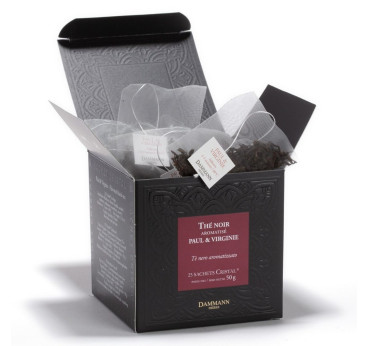 Thé Noir Parfumé Paul & Virginie - 25 Sachets Cristal Dammann Frères