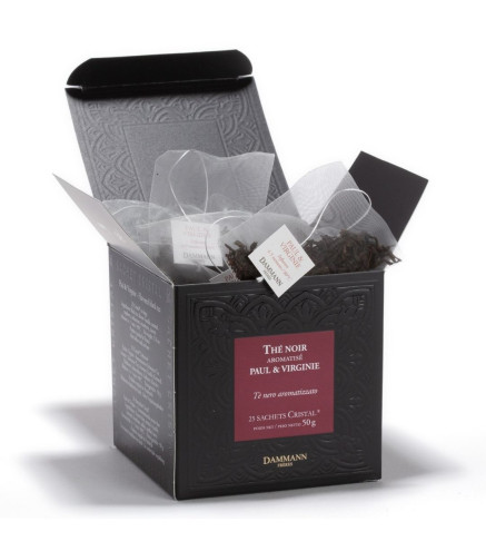 Thé Noir Parfumé Paul & Virginie - 25 Sachets Cristal Dammann Frères