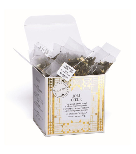 Thé Vert Joli Cœur - 25 Sachets Cristal Dammann Frères