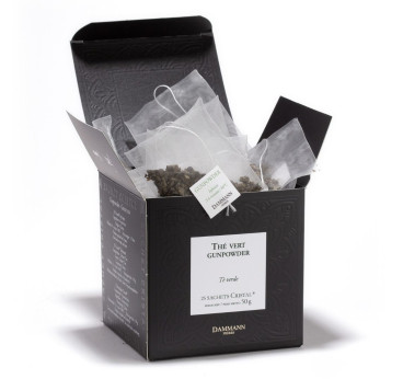 Thé Vert Nature Gunpowder - 25 Sachets Cristal Dammann Frères