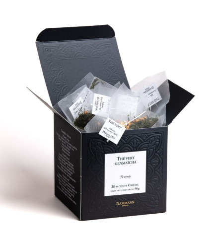 Thé Vert du Japon Genmaïcha - 25 Sachets Cristal Dammann Frères