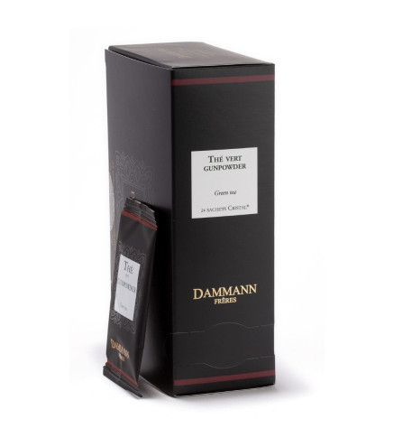Thé vert de Chine Gunpowder – Dammann Frères, 24 sachets Cristal® enveloppés