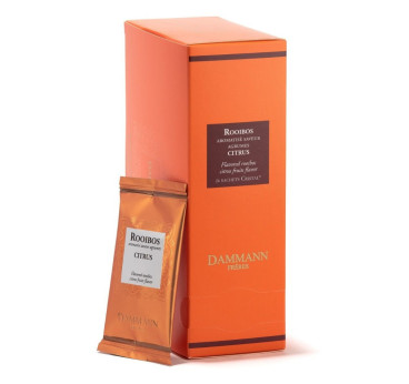 Rooibos Citrus – Agrumes & Kola Dammann Frères, 24 sachets Cristal® enveloppés