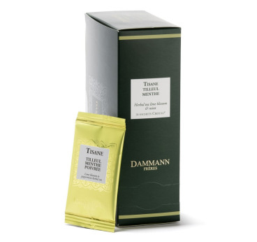Tilleul Menthe Poivrée – Dammann Frères, 24 sachets Cristal® enveloppés