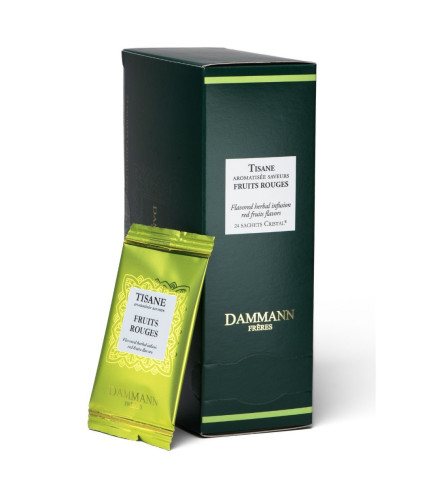 Infusion Fruits Rouges – Dammann Frères, 24 sachets Cristal® enveloppés