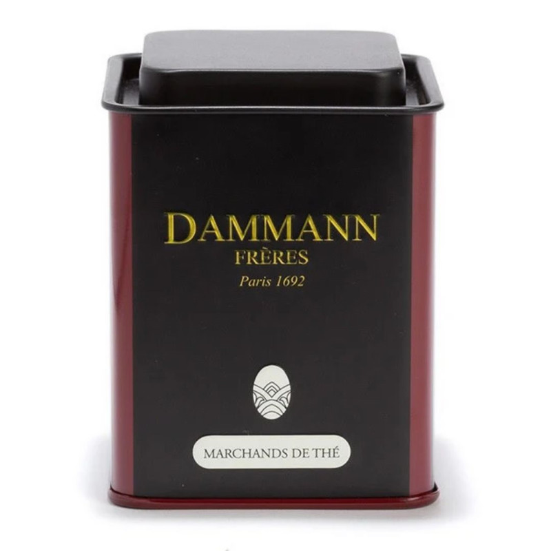 Boîte à thé vide Marchands de Thé – Dammann Frères, 100 g Boîte à thé vide Marchands de Thé – Dammann Frères, 100 g