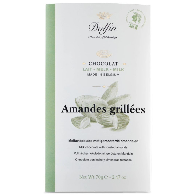 Tablette Lait - Amandes Grillées - Dolfin Tablette Lait - Amandes Grillées - Dolfin