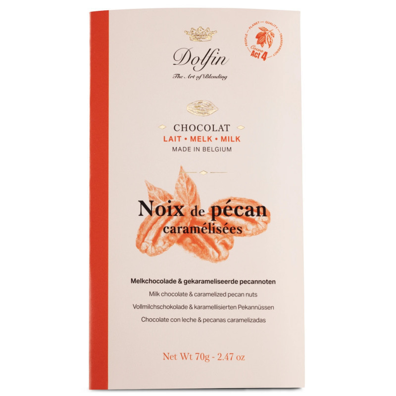 Tablette Lait - Noix de Pécan Caramélisées - Dolfin