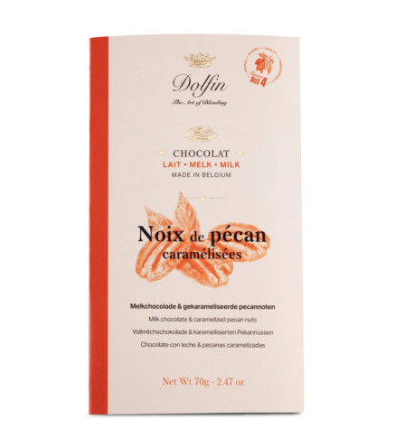 Tablette Chocolat au Lait - Noix de Pécan Caramélisées - Dolfin