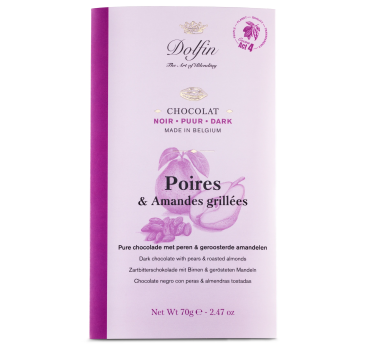 Tablette Noir - Poires & Amandes Grillées - Dolfin