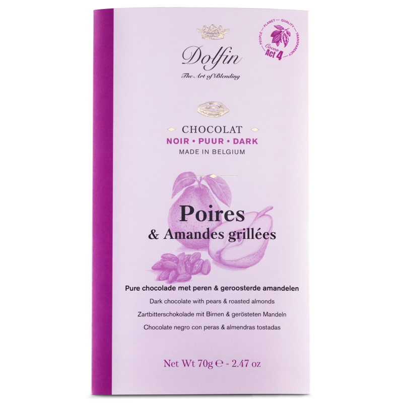Tablette Noir - Poires & Amandes Grillées - Dolfin