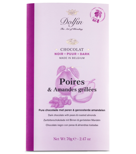 Tablette Noir - Poires & Amandes Grillées - Dolfin